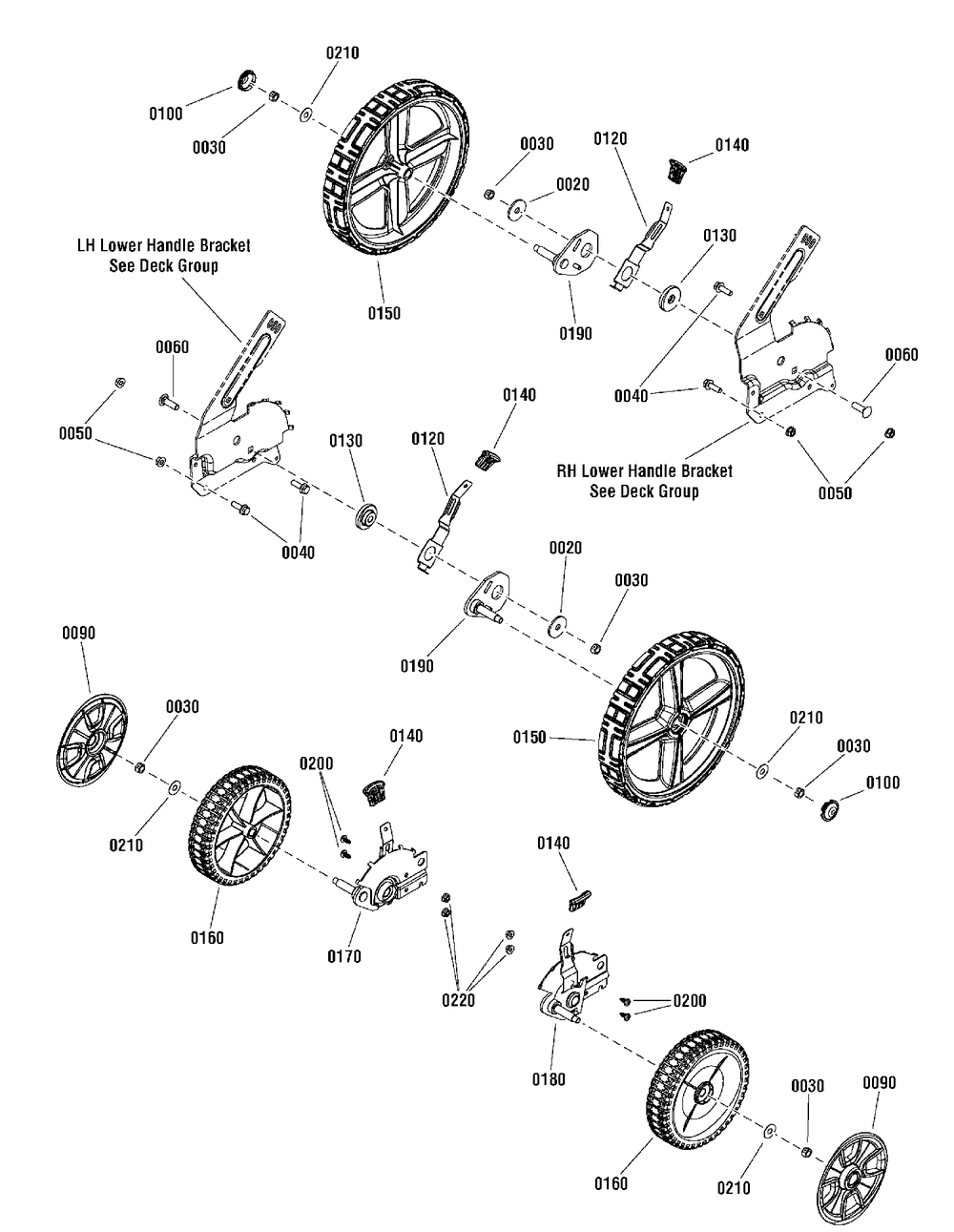 Wheel Group, Hi-Wheel, 4 Point Hoc Diagram and Parts List for 7800907-CE22675HWFC 2012 Briggs and Stratton Lawn Mower